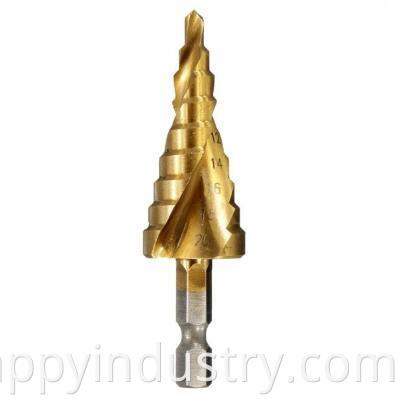 Hex Shank Spiral Flute Step Drill Bit